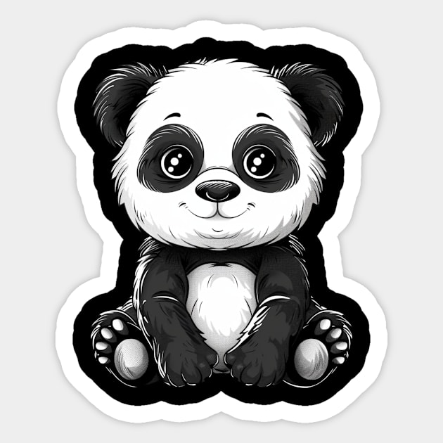 Panda Bear Illustration - Panda Bear Japanese Sticker by Anassein.os